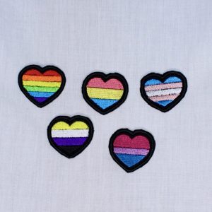 Pride heart patches iron on and sew on